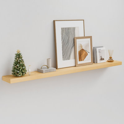 Earnhardt Painted Wood Floating Shelves, Bathroom Wall Shelves 2 Inches Thick