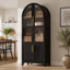 Armoire de cuisine de style champêtre avec arche et rangement multifonctionnel et durable-1308737610