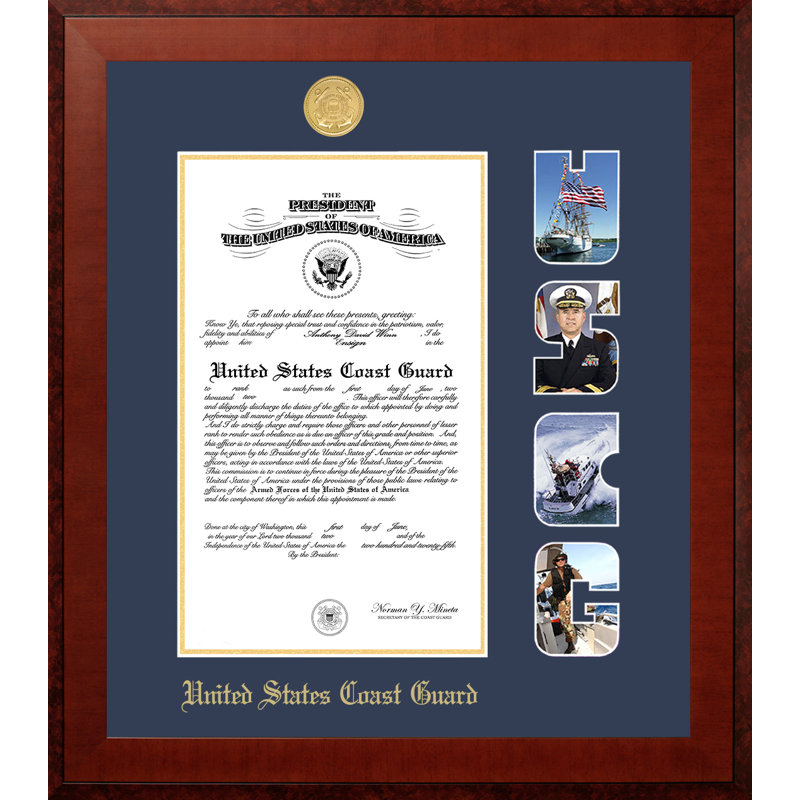 Cadre photo à certificat coast guard, 8 po x 10 po