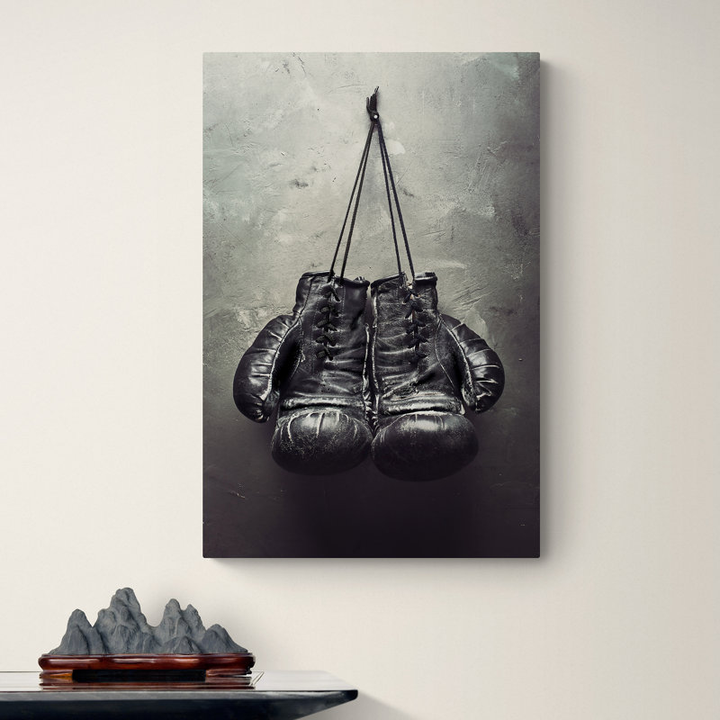 Boxing Gloves Vintage - Wrapped Canvas Print, 41cm H x 31cm W x 4cm D