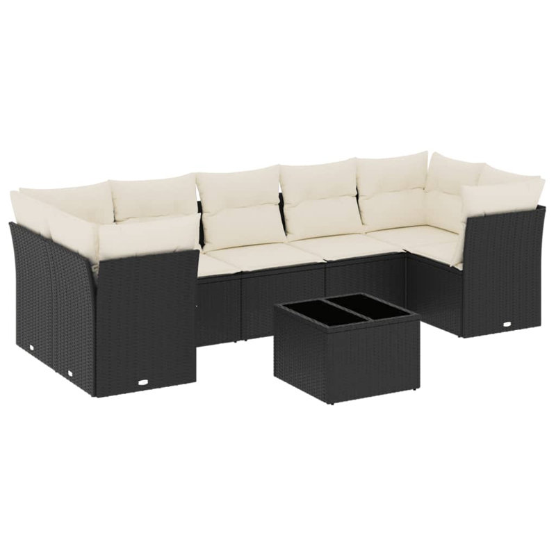 Vidaxl Garden Sofa Set, Black, White