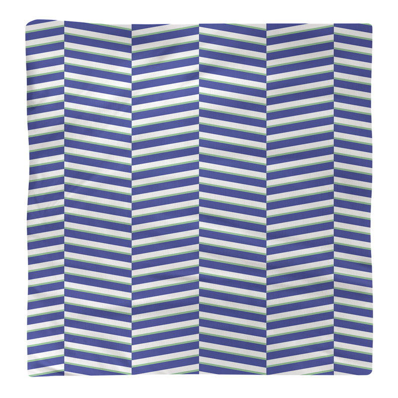 Serviette de table en coton fracturé, Bleu/vert, Croisé en coton, H 0,1 po x l 10 po x P 10 po