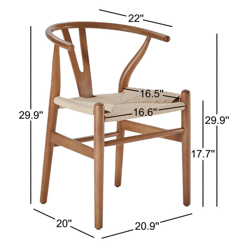 Chaise en bois massif Margo, Noyer / beige