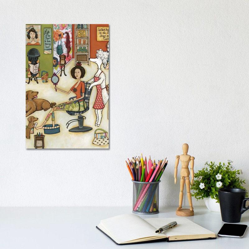 Stays In The Salon by Jamie Morath - Wrapped Canvas Painting, 20.32 cm H x 30.48 cm W