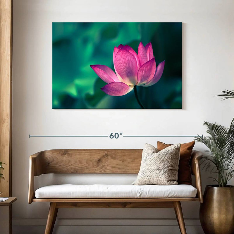Harnek charmant lotus rose, H 30 po x l 45 po