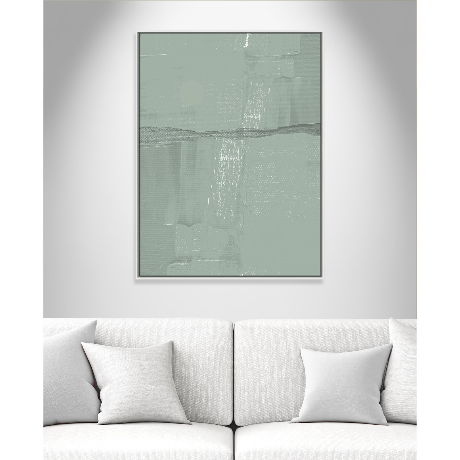 Attica "Sage Abstract" Print, 41.5" H x 31.5" W x 2" D, White