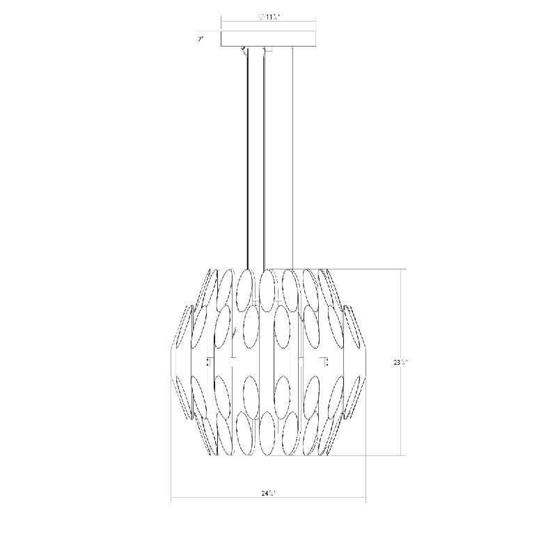 Chimes 72 - Light Dimmable LED Cylinder Chandelier, Polished Chrome