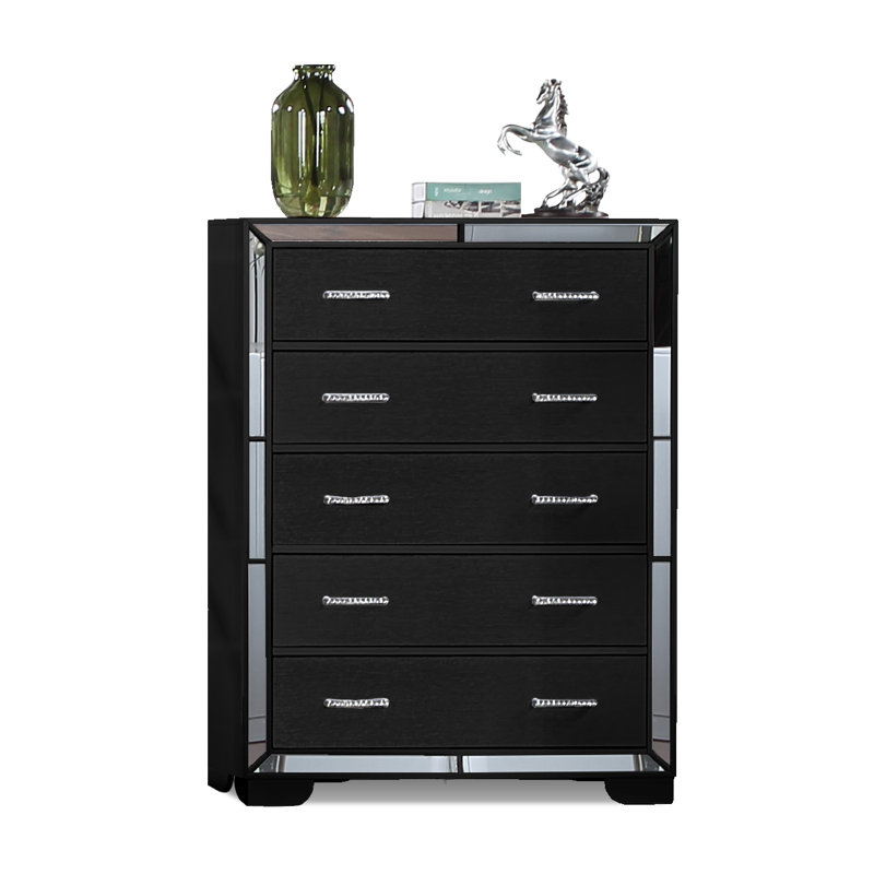 Commode 5 tiroirs Silloth, Noir