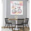 Bonjour, Paris, vélo, élégante fleur romantique moderne, impression murale-129708727