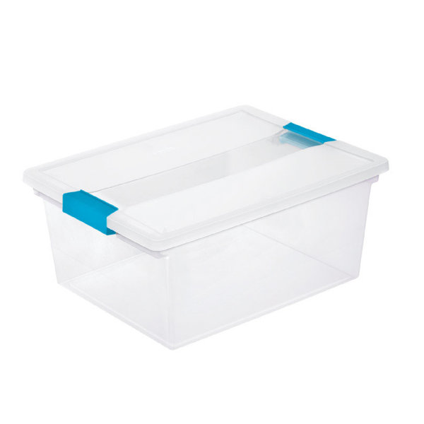 Really Useful Box 17 Liter Plastic Stackable Storage Container w/ Snap Lid  & Built-In Clip Lock Handles for Home & Office Organization, Clear (2 Pack)