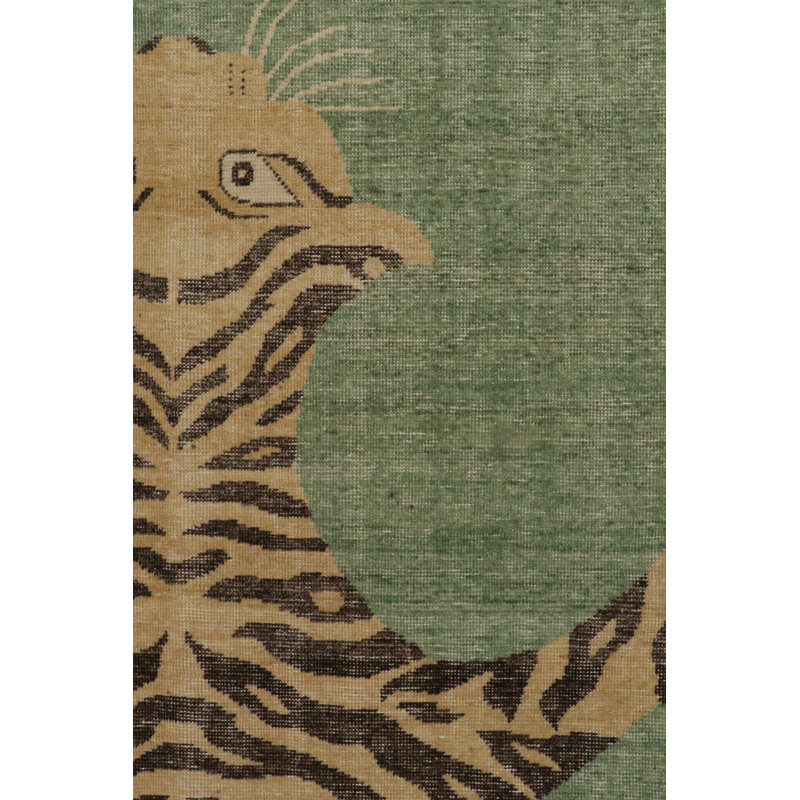 Distressed Homage Hand Knotted Wool Animal Print Area Rug, Rectangle 9' x 12'