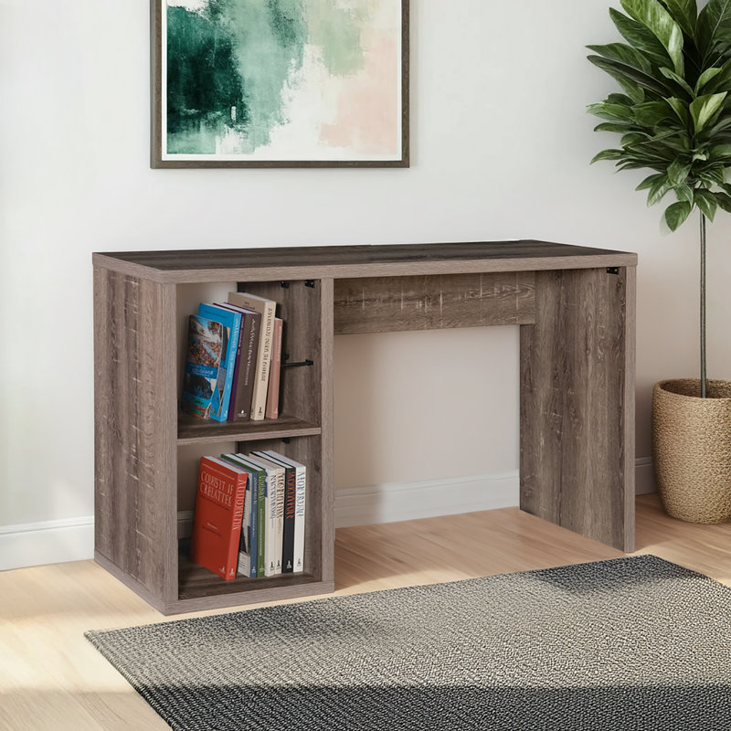 Hamlett Solid Wood Writing Desk, Gray