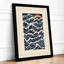 Ocean Wave Pattern Japandi - Framed Print-1045066732-1045066735