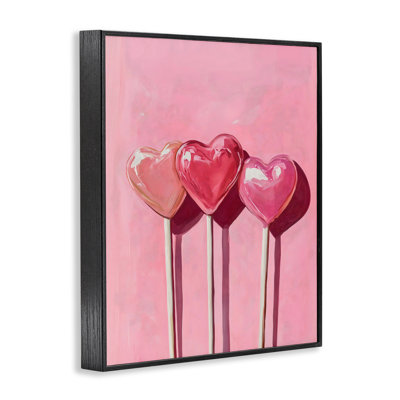 Three Lollipops on Pink Framed Giclee, design by Arlington Prints