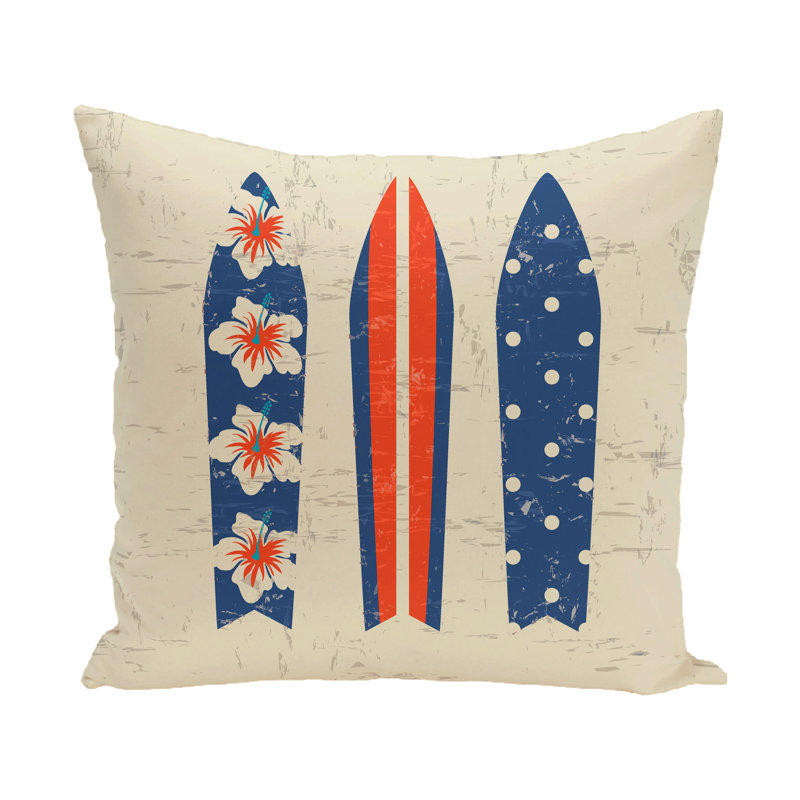 Housse et insert de coussin carré extérieur Surf, Sand & Sea Surf, H 18 po x l 18 po, Bleu