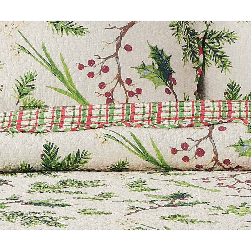 Balsam & Berries 100% Cotton Quilt Set, King Quilt + 2 King Shams