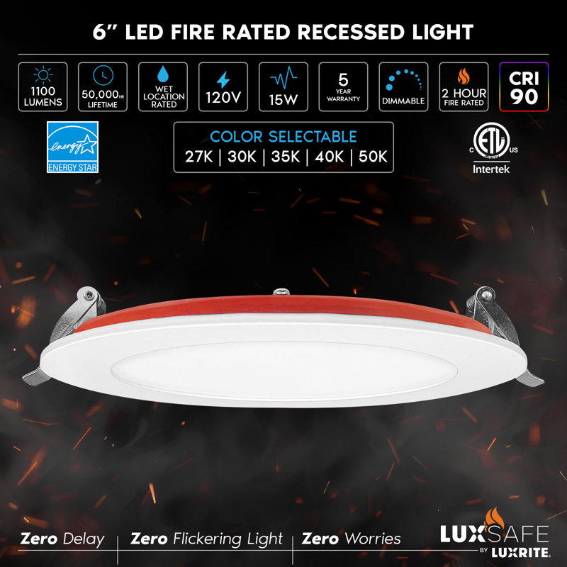 Ensemble d'éclairage encastré ultra-mince 6,88 "CCT IC LED