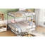 Lit superposé double au-dessus de grand lit double avec lit gigogne en argent - Cadre en fer élégant pour meubles de chambre à coucher-877732550