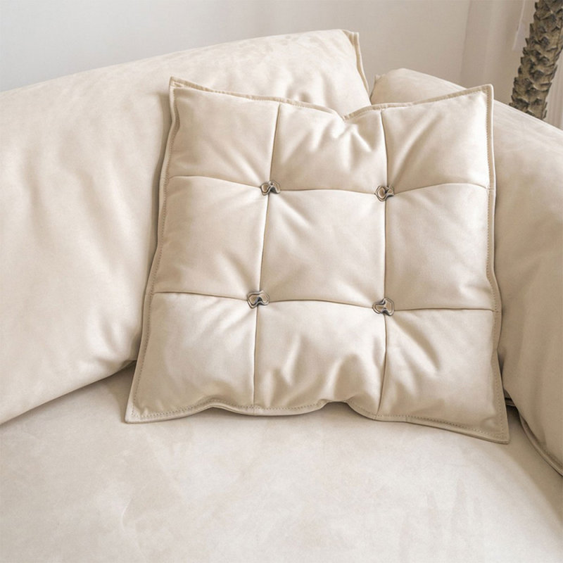 Causeuse-coussin modulaire en tissu beige, Beige