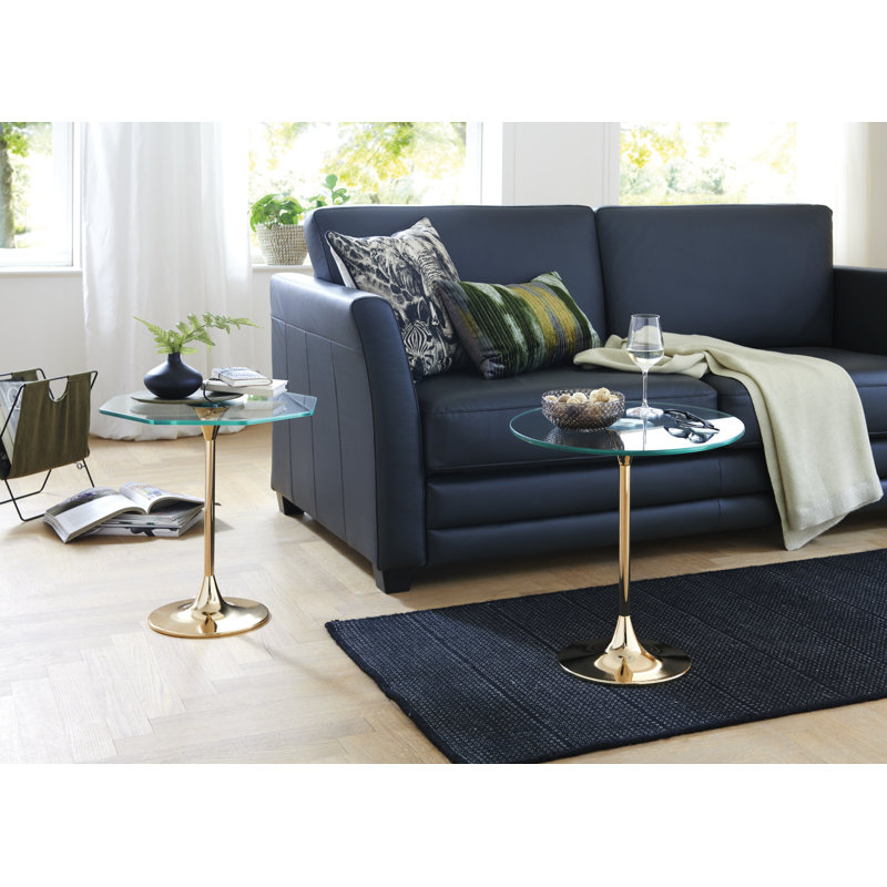 Cauthen Glass Top Pedestal End Table