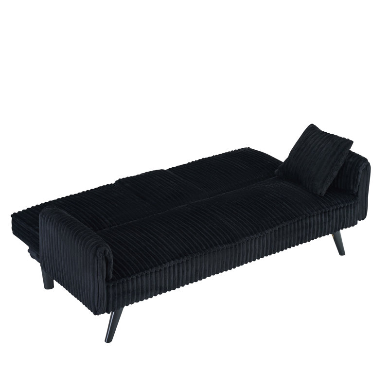 Velours côtelé de luxe: confort et style avec dossier haut: soutien supplémentaire, Black