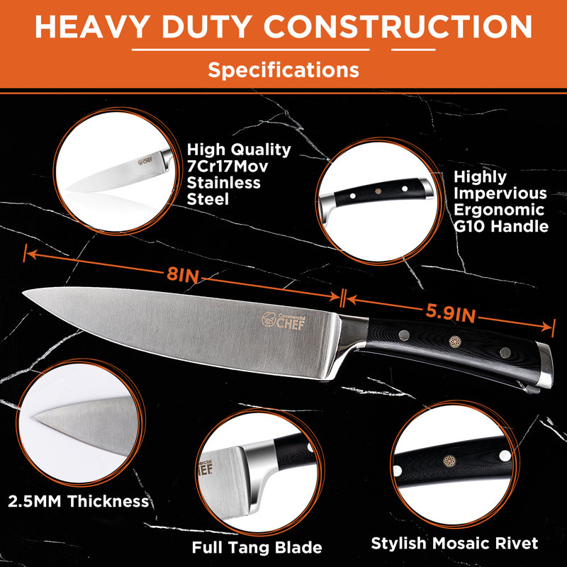 Commercial Chef 8'' Chef's Knife