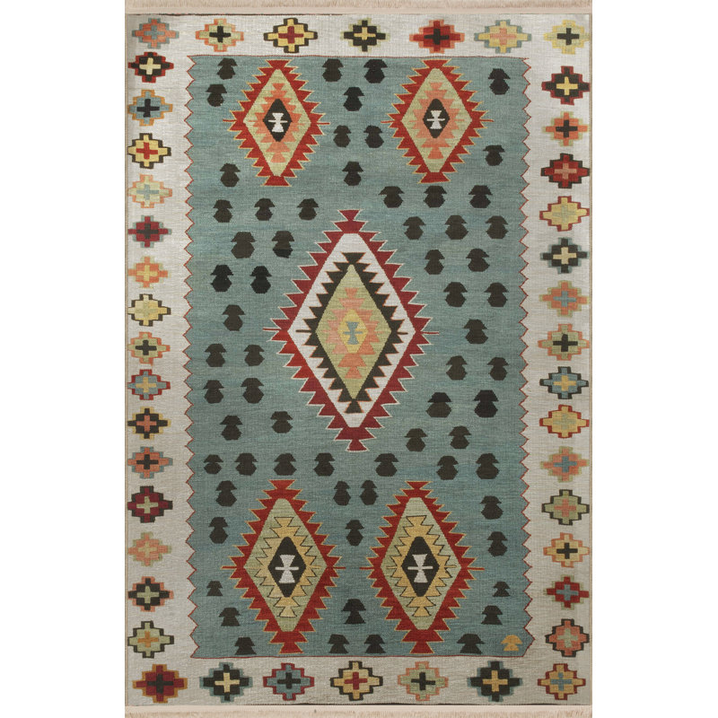 Tapis décoratif multicolore à motif frangé et à motif traditionnel, Tapis de couloir 3 pi 3,37 po x 6 pi 6,74 po