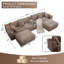 Canapé modulaire surdimensionné en velours côtelé avec console USB et porte-gobelets-131403524