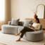 Fauteuil à 2 places Compressé gris lune, revêtement en velours côtelé, tout style, sans assemblage, mousse pure haute densité et coussins décoratifs gris avec tissu doux, design, look moderne, éponge