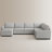 U-Shaped Stoarge Sofa Convertible Oversized Livingroom Couch-1860890433
