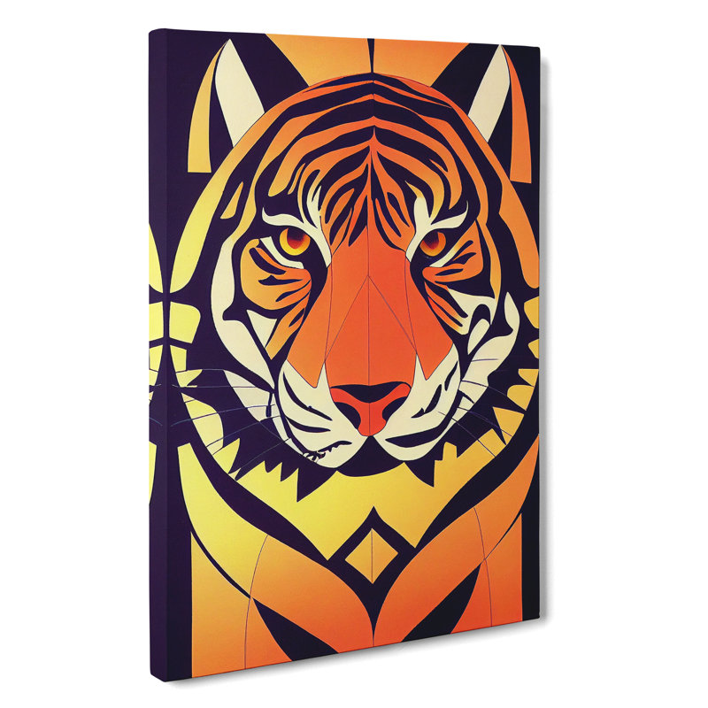 XC1022-4669X Tiger Art No.1 Abstract 1 Piece Wrapped Canvas Wall Art, 50cm H x 35cm W x 3cm D