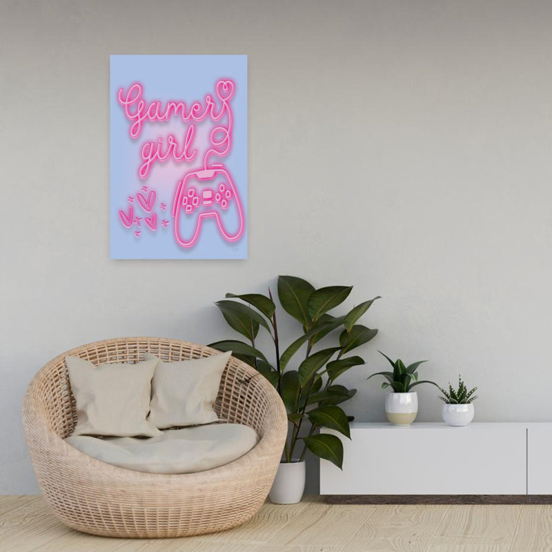 Art contemporain abstrait Gamer Girl Glow, H 24 po x l 16 po