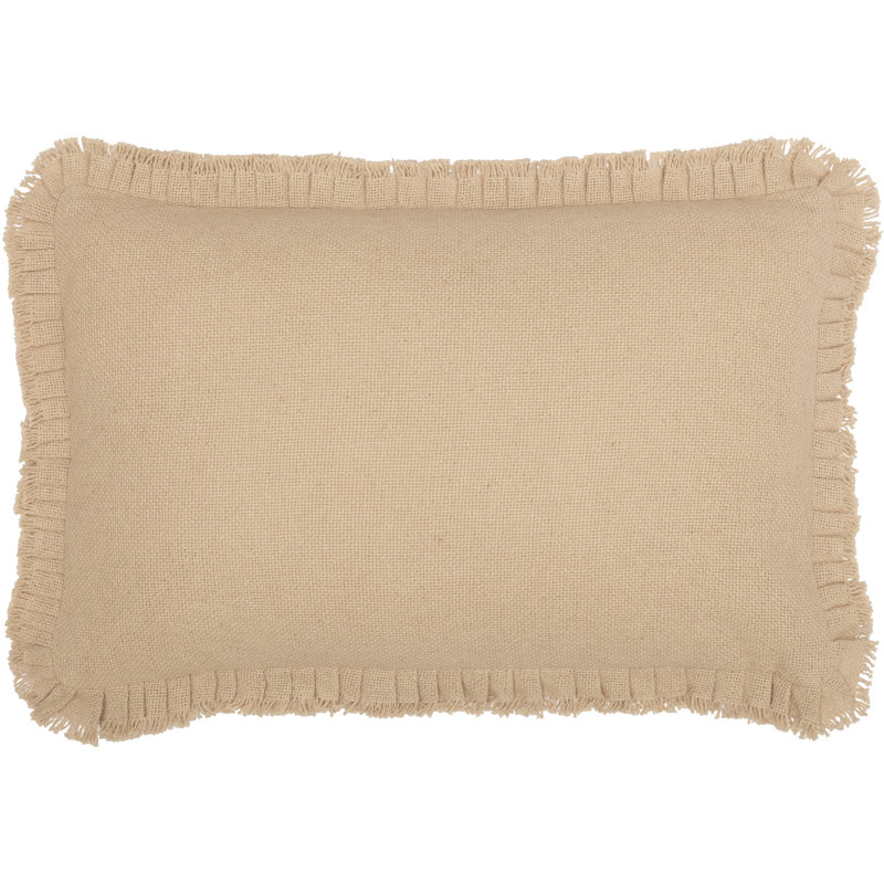 Burlap Natural Cotton Reversible Throw Pillow, Vintage Tan, Polyester