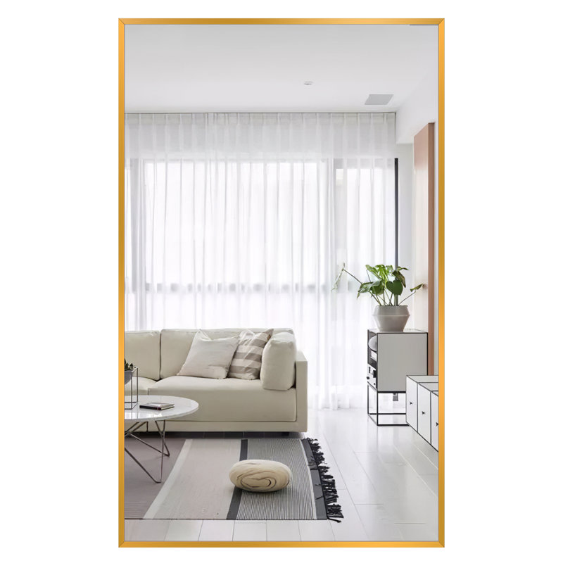 Talma Wood Flat Mirror, 51" H x 32" W, Gold