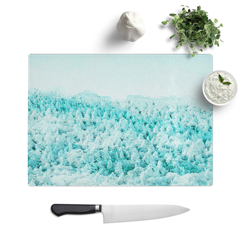 Tempered Glass a Winter Forest Art Chopping Board, 39 cm W x 28.5 cm L