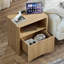 Ensemble de 2 tables de chevet cannelées avec station de charge, table de chevet avec tiroir et rangement, grande table de chevet pour chambre à coucher-918977178-912621863