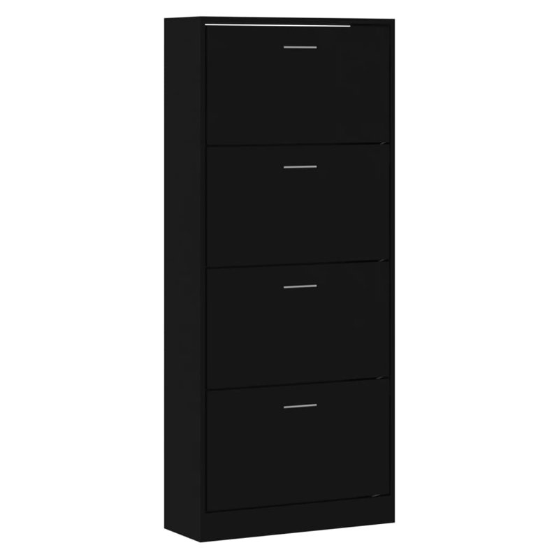 12 Pair Flip Down Shoe Storage, Black