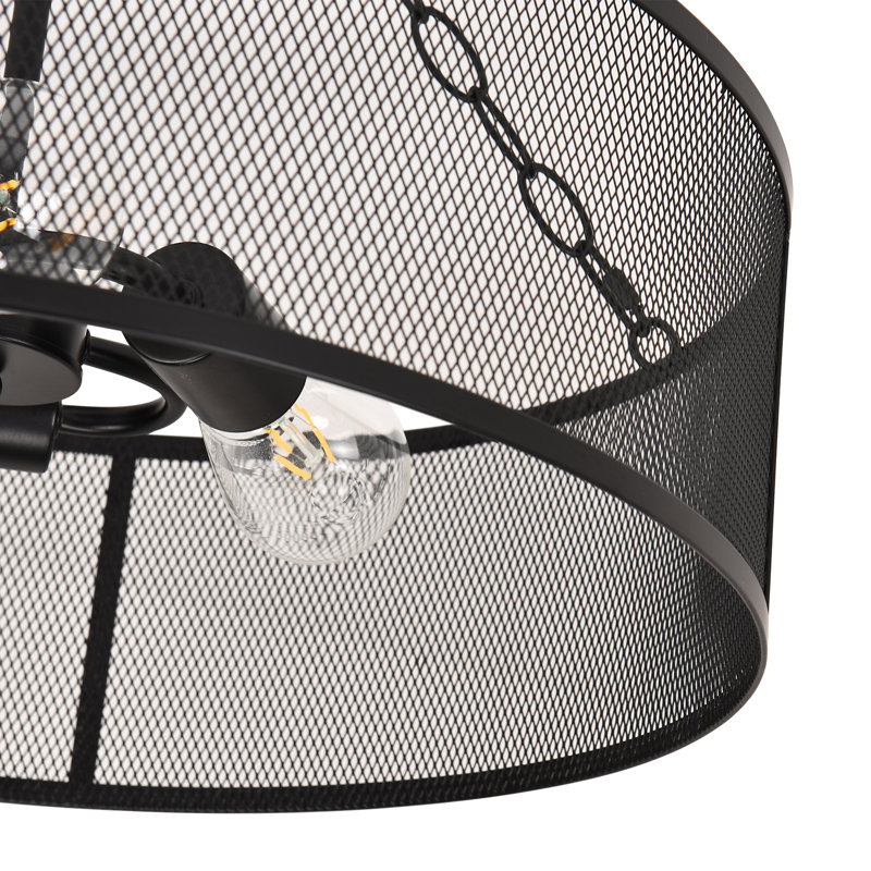 Plafonnier semi-encastré 3 lumières mat noir