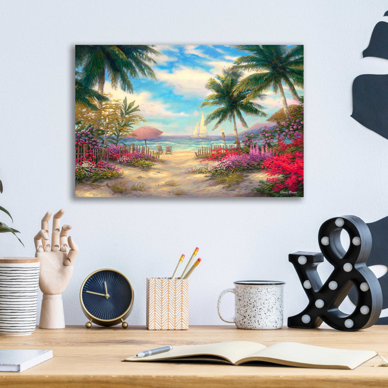 «Sea Breeze Path» par Chuck Pinson, art mural en verre acrylique, H 12 po x l 16 po x P 0,13 po