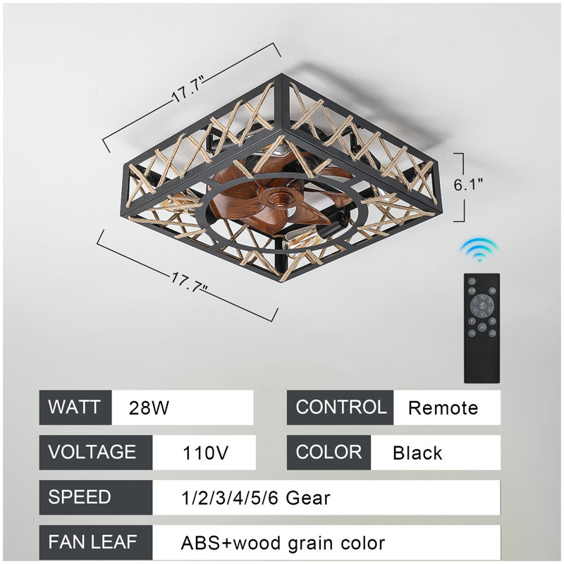 Ventilateur de plafond rustique et télécommande Farmhouse