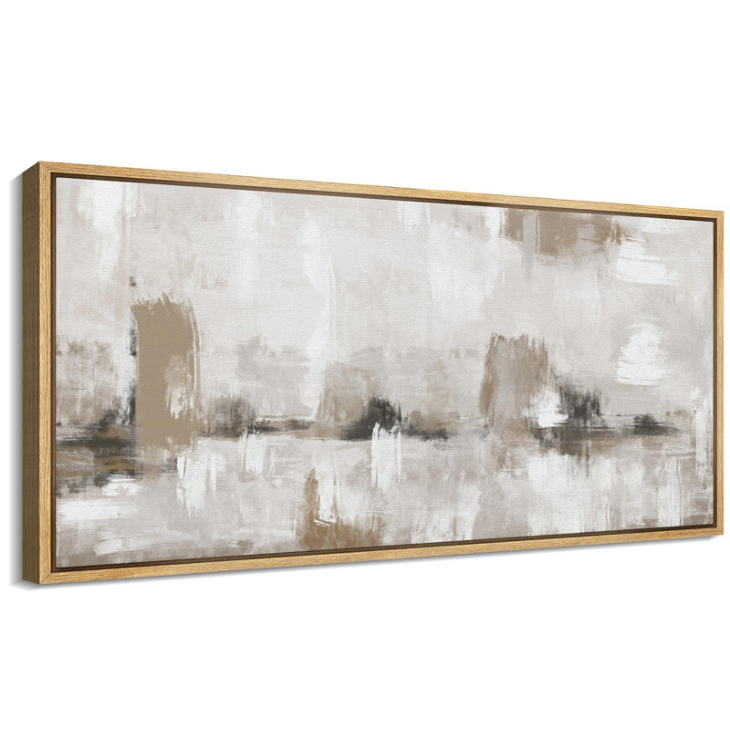 Modern Abstract Design in Neutral Tones Modern Art, Natural, 30" H x 60" W