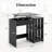 Space Saving Computer Desk With Hidden Compartment And Open Storage Shelves
