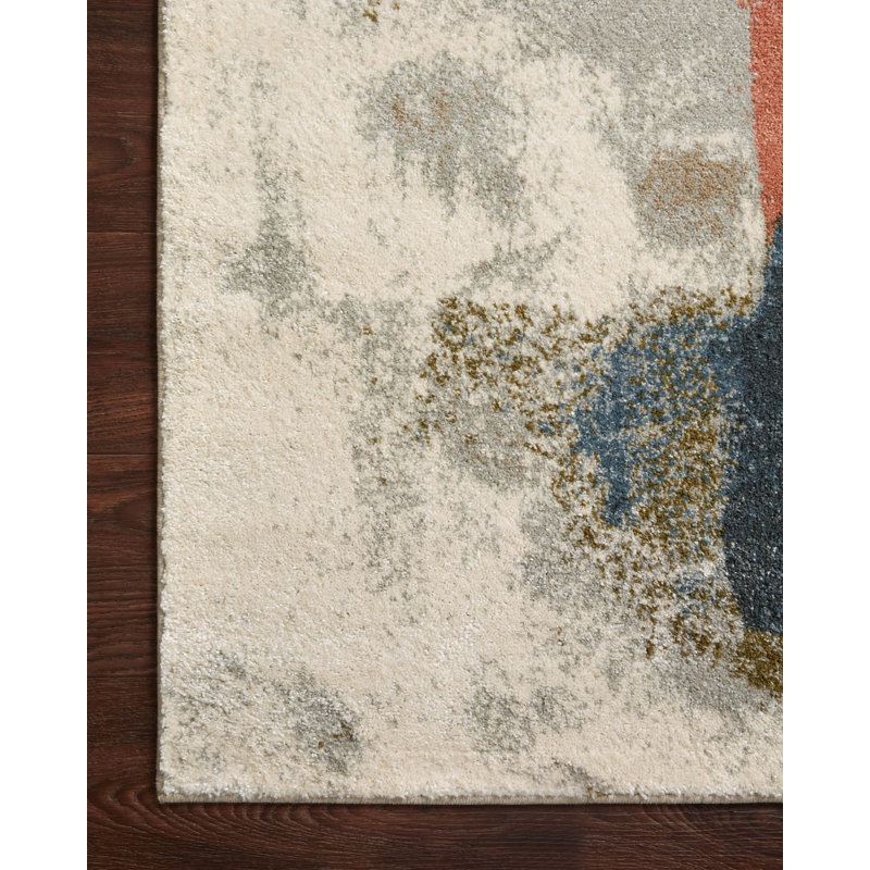 Tapis gris / bleu marine Ahmirah, Rectangle 9 pi 4 po x 13 pi