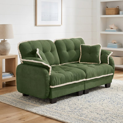 Canapé modulaire rembourré 70 po avec 4 coussins 70 po Chenille
