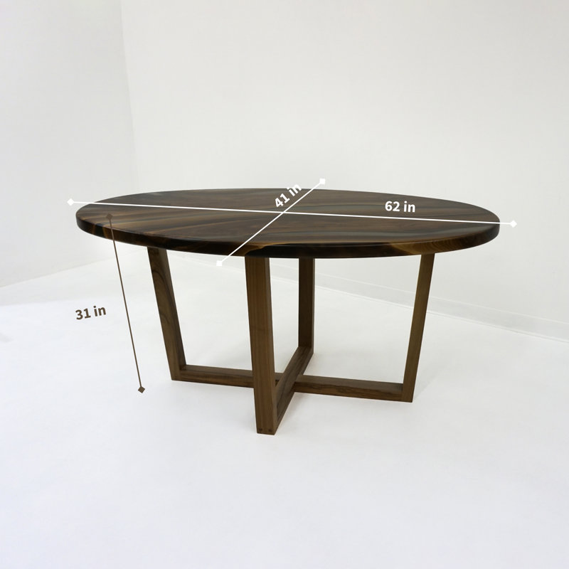 Oval Walnut Wood Dining Table