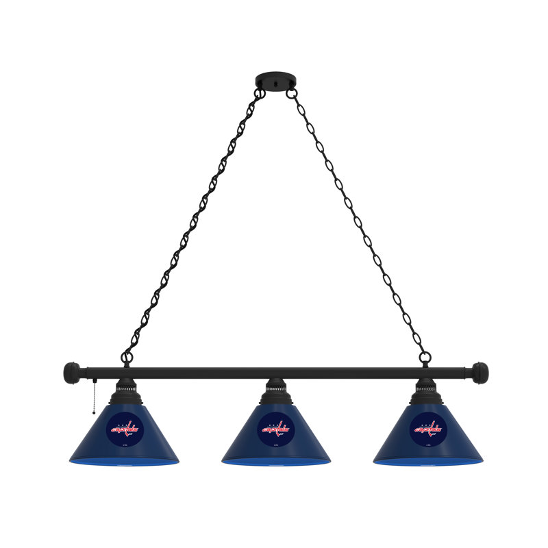 3 - Light Pool Table Lights Pendant, Black, Washington Capitals