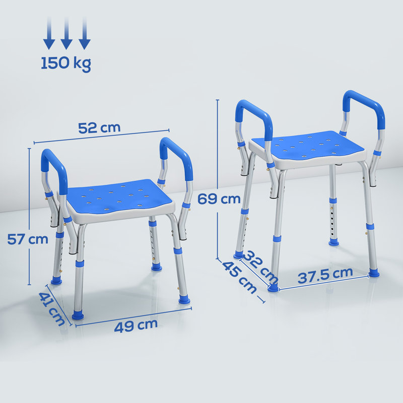 Shower Stool, Blue