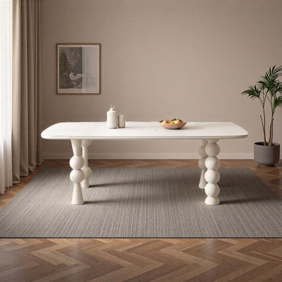 French Cream-Style Rock Board Dining Table