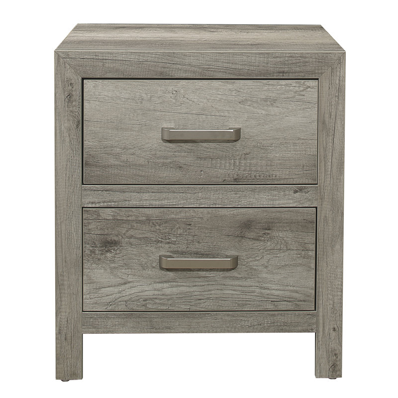 Table de chevet transitionnelle en simili bois plaqué