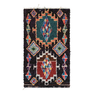 One-of-a-Kind 4'10”x8' 1950s Wool Area Rug